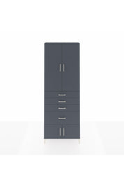 Arges Dolap 2 Raflı 4 Çekmeceli 4 Kapaklı 88x30x243 Antrasit-Antrasit