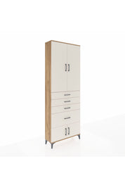 Arges Dolap 2 Raflı 4 Çekmeceli 4 Kapaklı 88x30x243 Çam-Aytaşı
