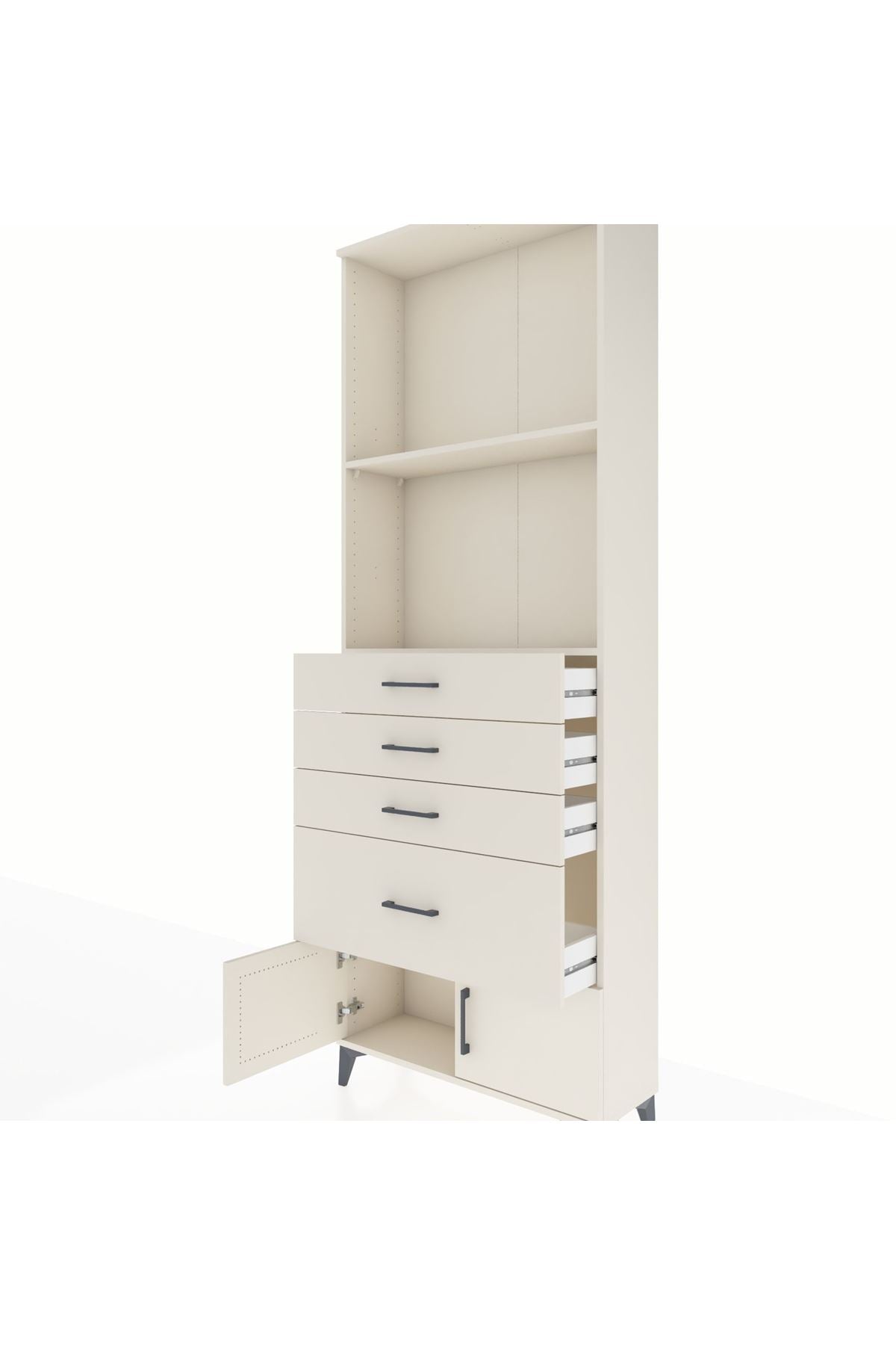 Arges Dolap 2 Raflı 4 Çekmeceli 2 Kapaklı 88x30x243 Aytaşı-Aytaşı