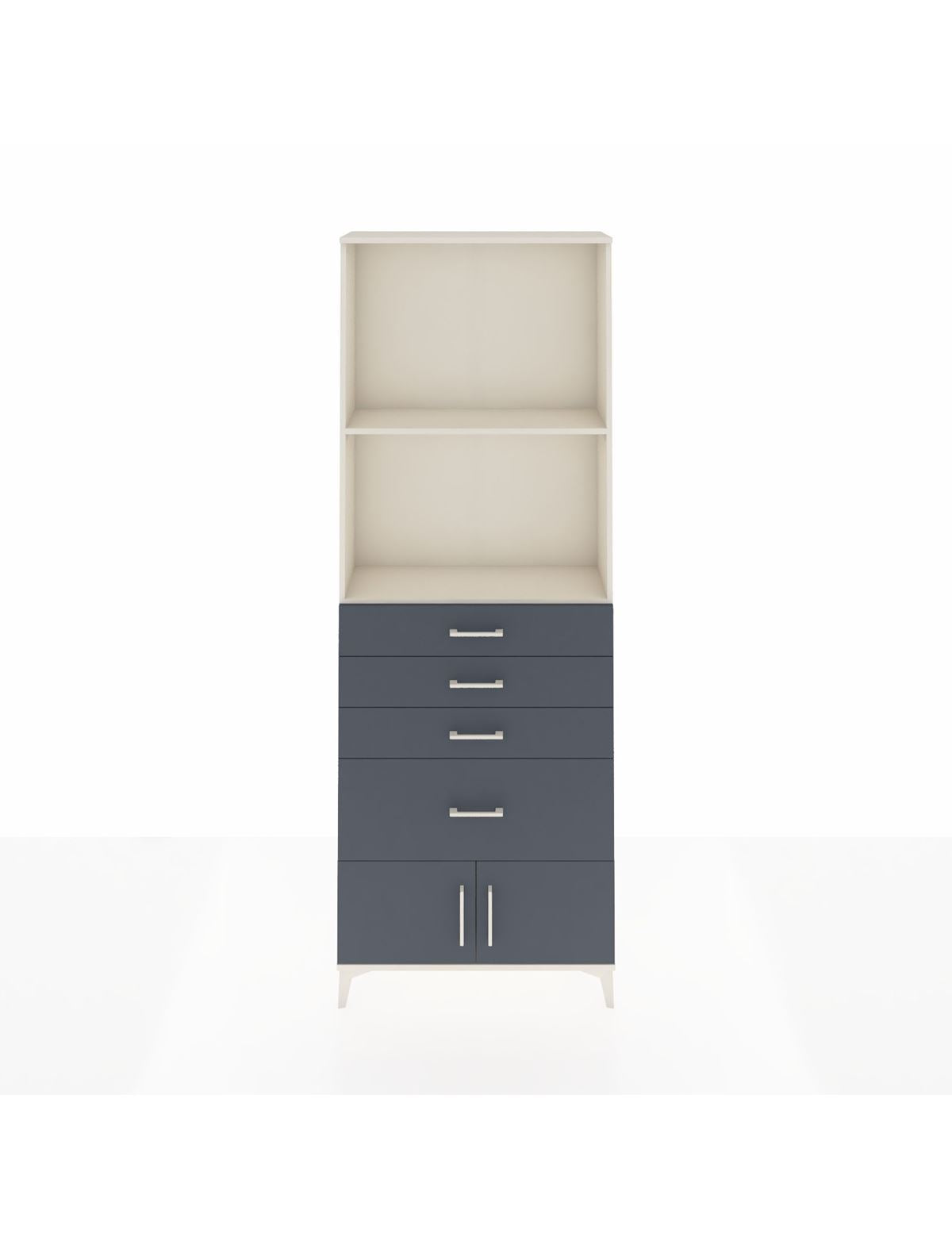 Arges Dolap 2 Raflı 4 Çekmeceli 2 Kapaklı 88x30x243 Aytaşı-Antrasit