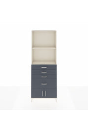 Arges Dolap 2 Raflı 4 Çekmeceli 2 Kapaklı 88x30x243 Aytaşı-Antrasit