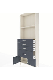 Arges Dolap 2 Raflı 4 Çekmeceli 2 Kapaklı 88x30x243 Aytaşı-Antrasit