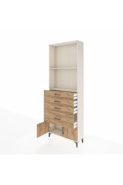 Arges Dolap 2 Raflı 4 Çekmeceli 2 Kapaklı 88x30x243 Aytaşı-Çam