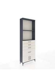 Arges Dolap 2 Raflı 4 Çekmeceli 2 Kapaklı 88x30x243 Antrasit-Aytaşı