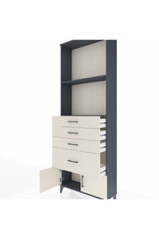 Arges Dolap 2 Raflı 4 Çekmeceli 2 Kapaklı 88x30x243 Antrasit-Aytaşı