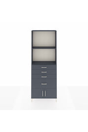 Arges Dolap 2 Raflı 4 Çekmeceli 2 Kapaklı 88x30x243 Antrasit-Antrasit