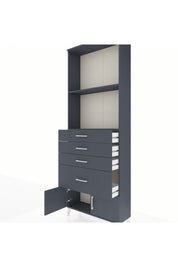 Arges Dolap 2 Raflı 4 Çekmeceli 2 Kapaklı 88x30x243 Antrasit-Antrasit