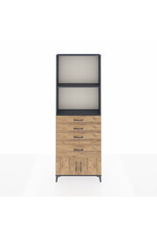 Arges Dolap 2 Raflı 4 Çekmeceli 2 Kapaklı 88x30x243 Antrasit-Çam