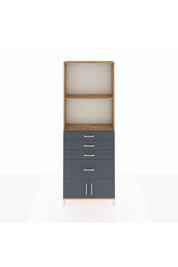 Arges Dolap 2 Raflı 4 Çekmeceli 2 Kapaklı 88x30x243 Çam-Antrasit