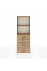 Arges Dolap 2 Raflı 4 Çekmeceli 2 Kapaklı 88x30x243