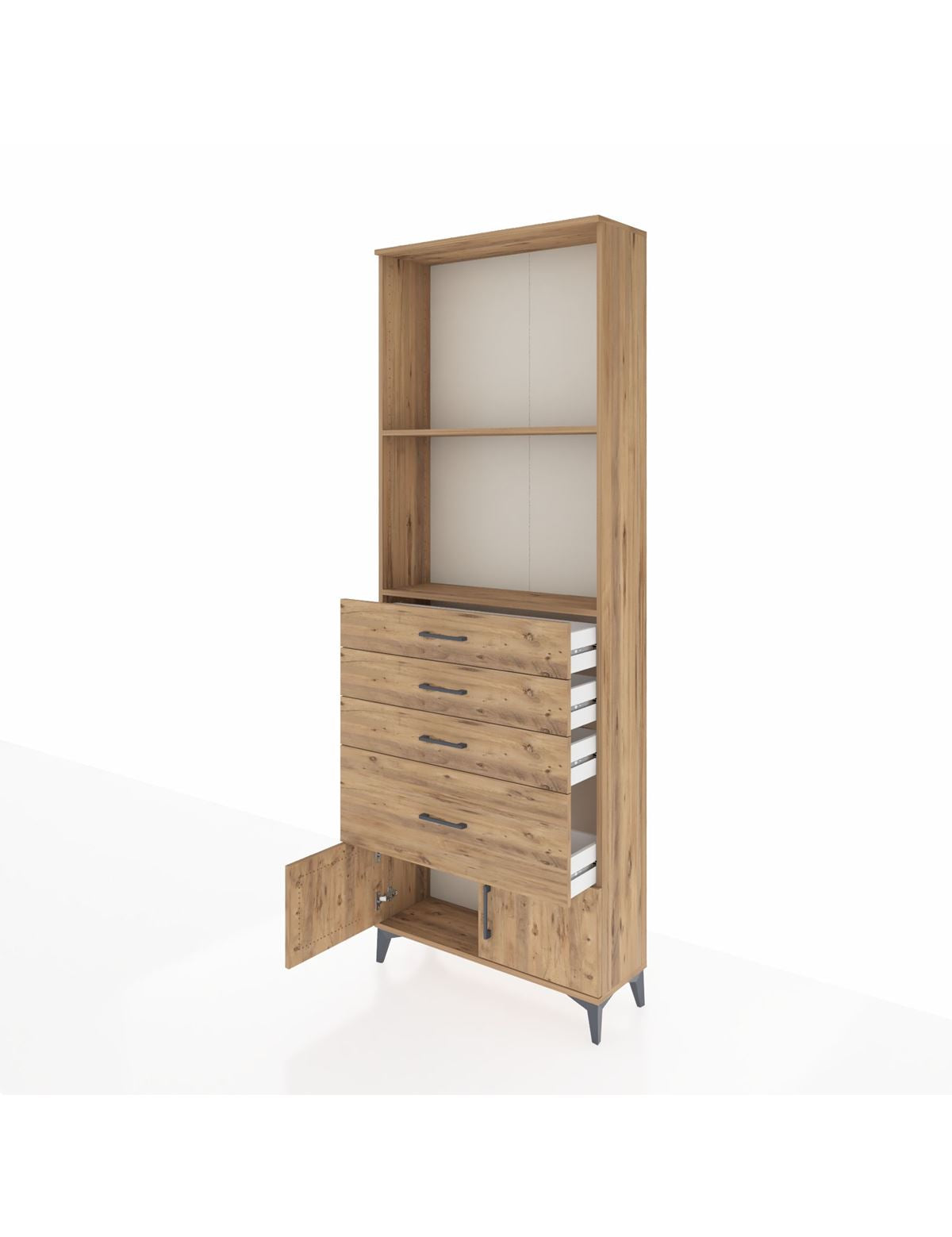 Arges Dolap 2 Raflı 4 Çekmeceli 2 Kapaklı 88x30x243 - S33M050V9A