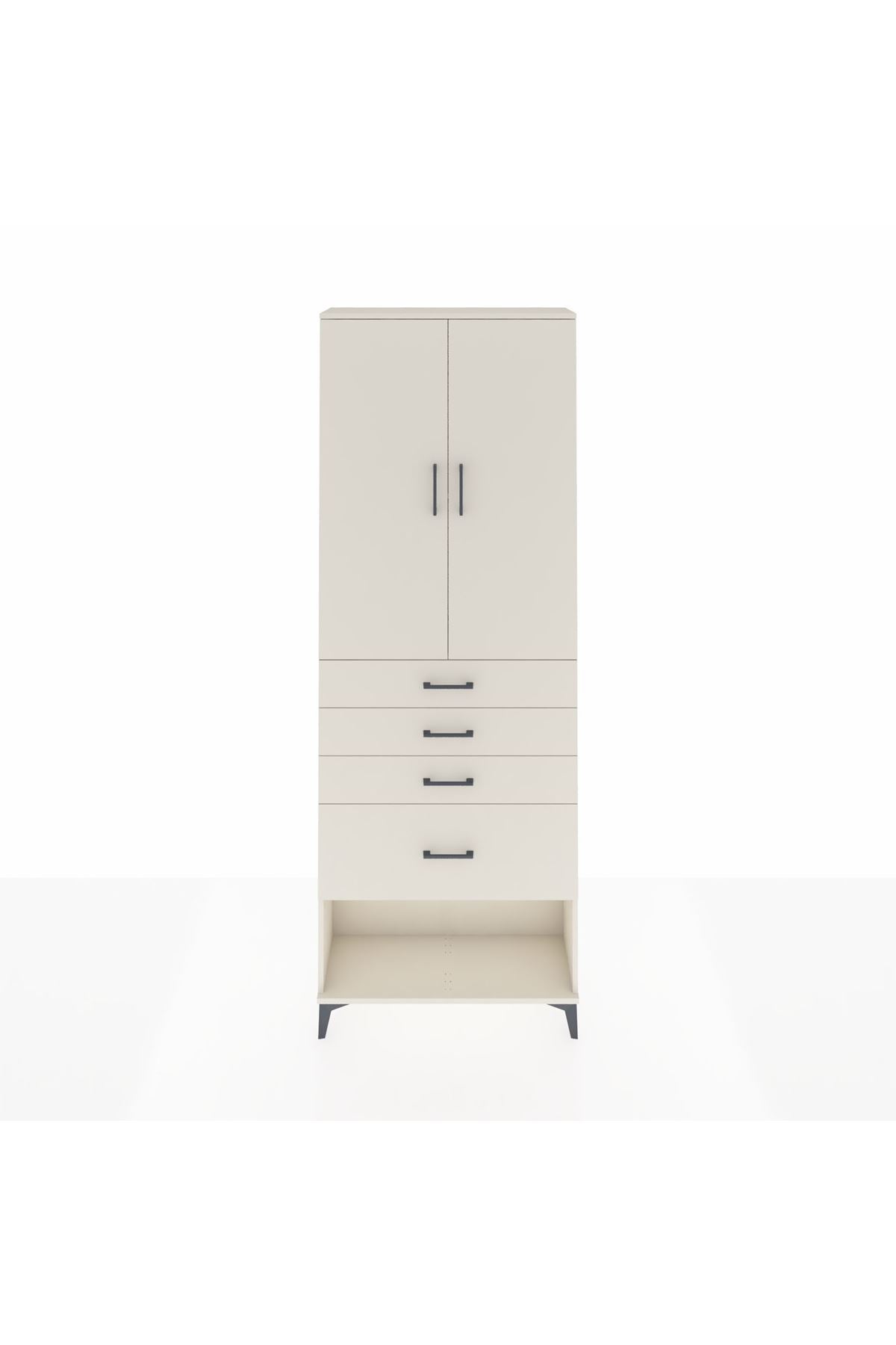 Arges Dolap 2 Raflı 4 Çekmeceli 2 Kapaklı 88x30x243 Aytaşı-Aytaşı