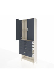 Arges Dolap 2 Raflı 4 Çekmeceli 2 Kapaklı 88x30x243 Aytaşı-Antrasit