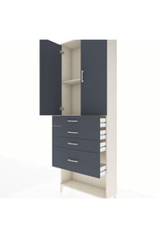 Arges Dolap 2 Raflı 4 Çekmeceli 2 Kapaklı 88x30x243 Aytaşı-Antrasit