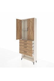 Arges Dolap 2 Raflı 4 Çekmeceli 2 Kapaklı 88x30x243 Aytaşı-Çam