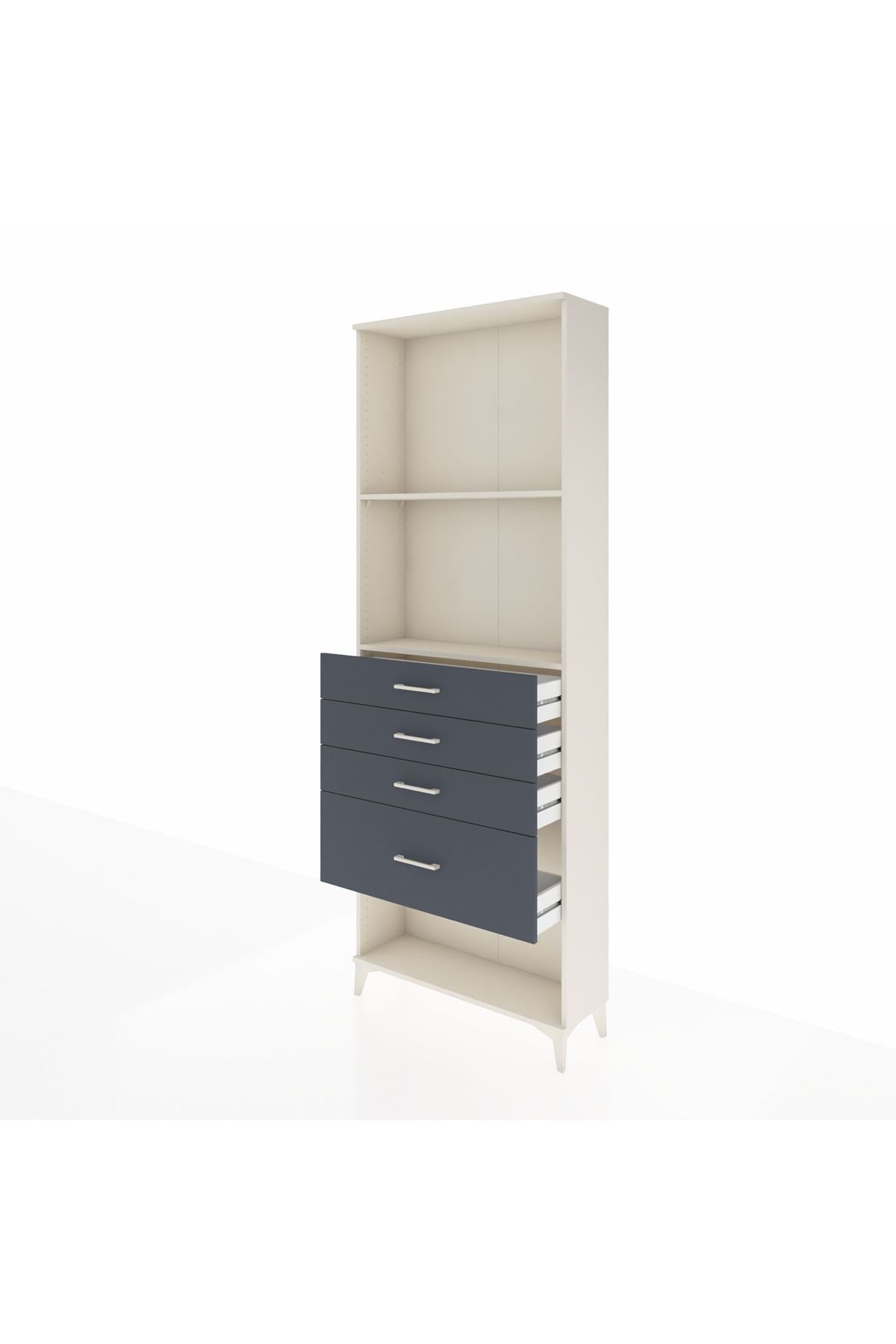 Arges Dolap 2 Raflı 4 Çekmeceli 88x30x243 Aytaşı-Antrasit