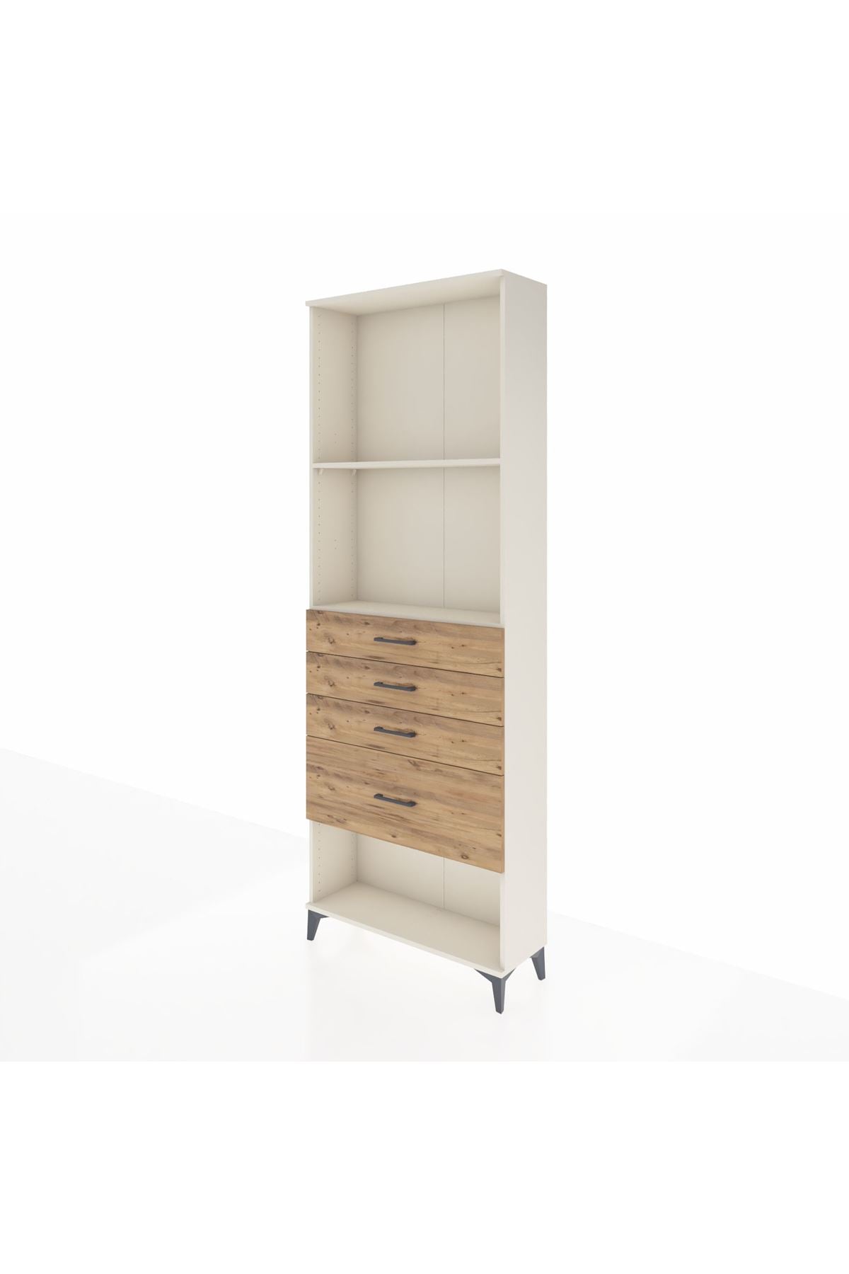 Arges Dolap 2 Raflı 4 Çekmeceli 88x30x243 Aytaşı-Çam