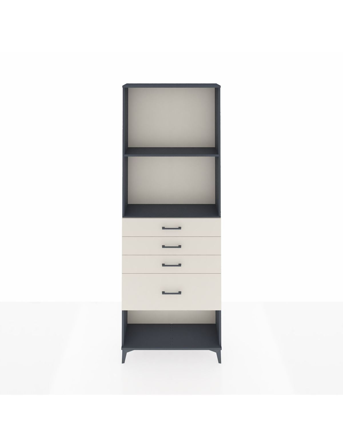 Arges Dolap 2 Raflı 4 Çekmeceli 88x30x243 Antrasit-Aytaşı