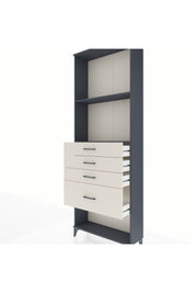 Arges Dolap 2 Raflı 4 Çekmeceli 88x30x243 Antrasit-Aytaşı