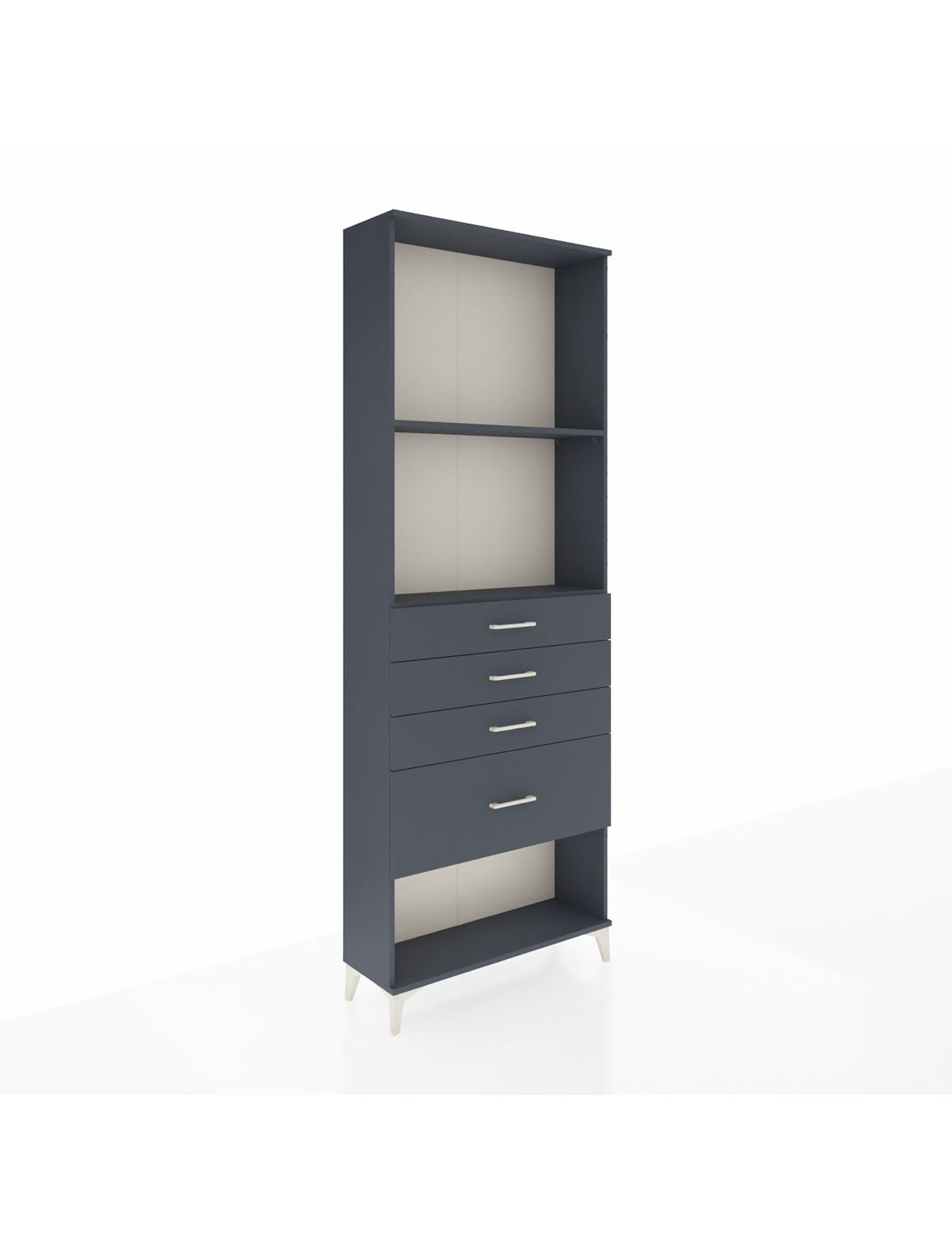 Arges Dolap 2 Raflı 4 Çekmeceli 88x30x243 Antrasit-Antrasit