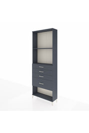 Arges Dolap 2 Raflı 4 Çekmeceli 88x30x243 Antrasit-Antrasit