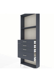 Arges Dolap 2 Raflı 4 Çekmeceli 88x30x243 Antrasit-Antrasit