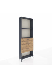 Arges Dolap 2 Raflı 4 Çekmeceli 88x30x243 Antrasit-Çam