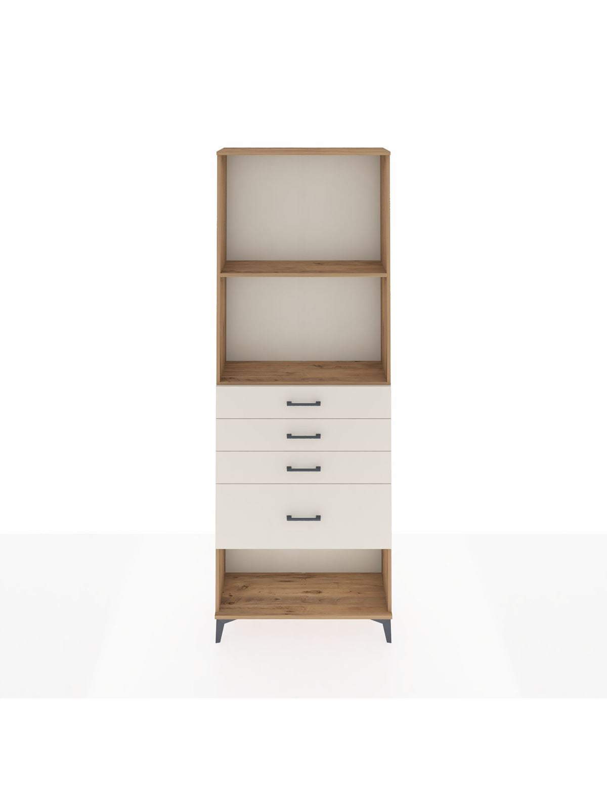 Arges Dolap 2 Raflı 4 Çekmeceli 88x30x243 Çam-Aytaşı