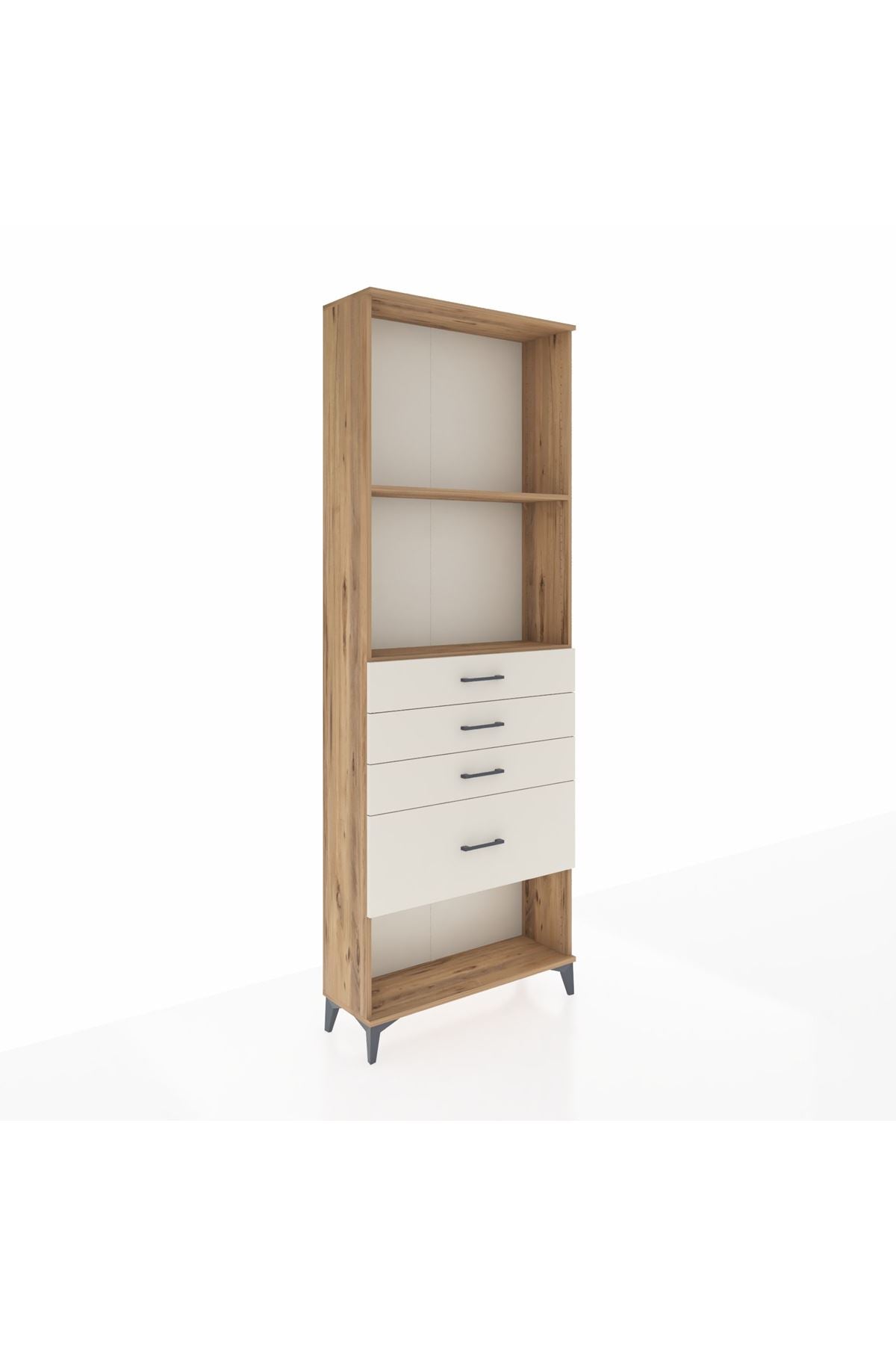 Arges Dolap 2 Raflı 4 Çekmeceli 88x30x243 Çam-Aytaşı