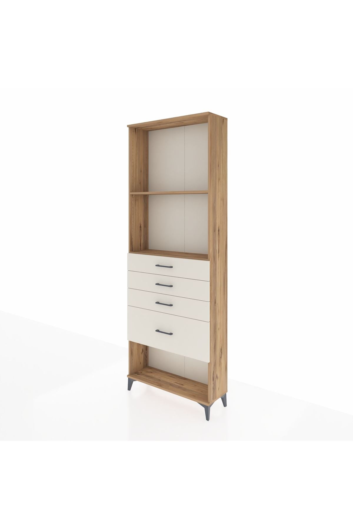 Arges Dolap 2 Raflı 4 Çekmeceli 88x30x243 Çam-Aytaşı