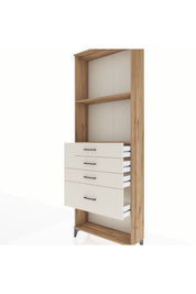 Arges Dolap 2 Raflı 4 Çekmeceli 88x30x243 Çam-Aytaşı