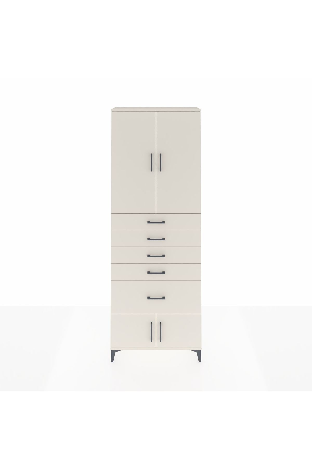 Arges Dolap 2 Raflı 5 Çekmeceli 4 Kapaklı 88x30x243 Aytaşı-Aytaşı