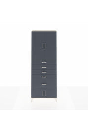 Arges Dolap 2 Raflı 5 Çekmeceli 4 Kapaklı 88x30x243 Aytaşı-Antrasit