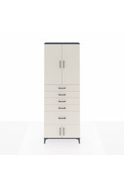 Arges Dolap 2 Raflı 5 Çekmeceli 4 Kapaklı 88x30x243 Antrasit-Aytaşı