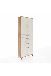 Arges Dolap 2 Raflı 5 Çekmeceli 4 Kapaklı 88x30x243 Çam-Aytaşı