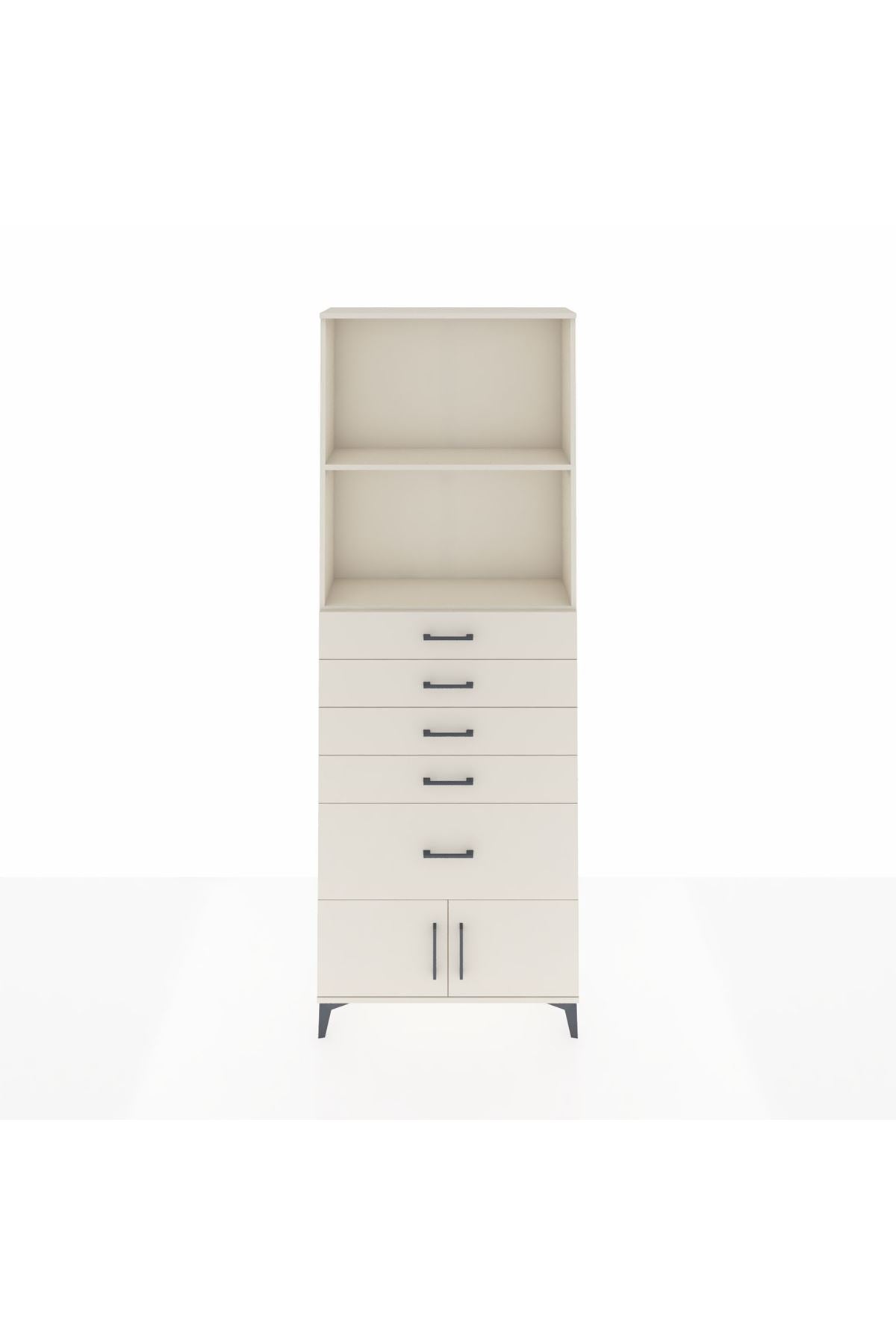 Arges Dolap 2 Raflı 5 Çekmeceli 2 Kapaklı 88x30x243 Aytaşı-Aytaşı