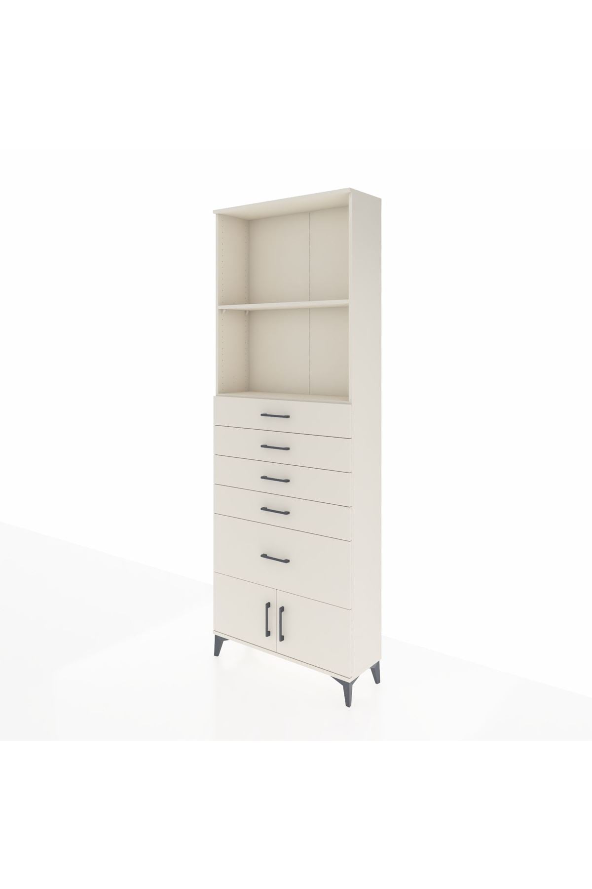 Arges Dolap 2 Raflı 5 Çekmeceli 2 Kapaklı 88x30x243 Aytaşı-Aytaşı