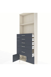 Arges Dolap 2 Raflı 5 Çekmeceli 2 Kapaklı 88x30x243 Aytaşı-Antrasit