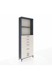 Arges Dolap 2 Raflı 5 Çekmeceli 2 Kapaklı 88x30x243 Antrasit-Aytaşı