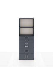 Arges Dolap 2 Raflı 5 Çekmeceli 2 Kapaklı 88x30x243 Antrasit-Antrasit