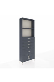 Arges Dolap 2 Raflı 5 Çekmeceli 2 Kapaklı 88x30x243 Antrasit-Antrasit