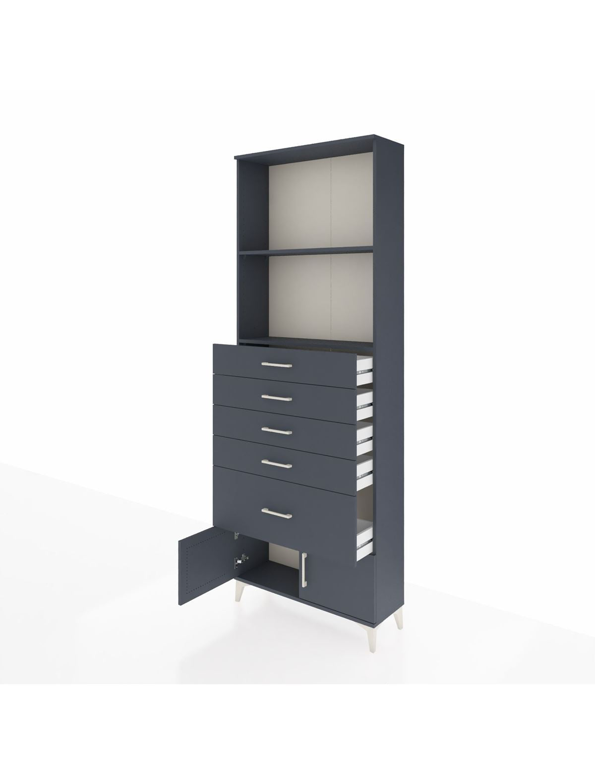 Arges Dolap 2 Raflı 5 Çekmeceli 2 Kapaklı 88x30x243 - S33M054V5A