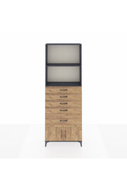 Arges Dolap 2 Raflı 5 Çekmeceli 2 Kapaklı 88x30x243 Antrasit-Çam