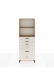 Arges Dolap 2 Raflı 5 Çekmeceli 2 Kapaklı 88x30x243 Çam-Aytaşı