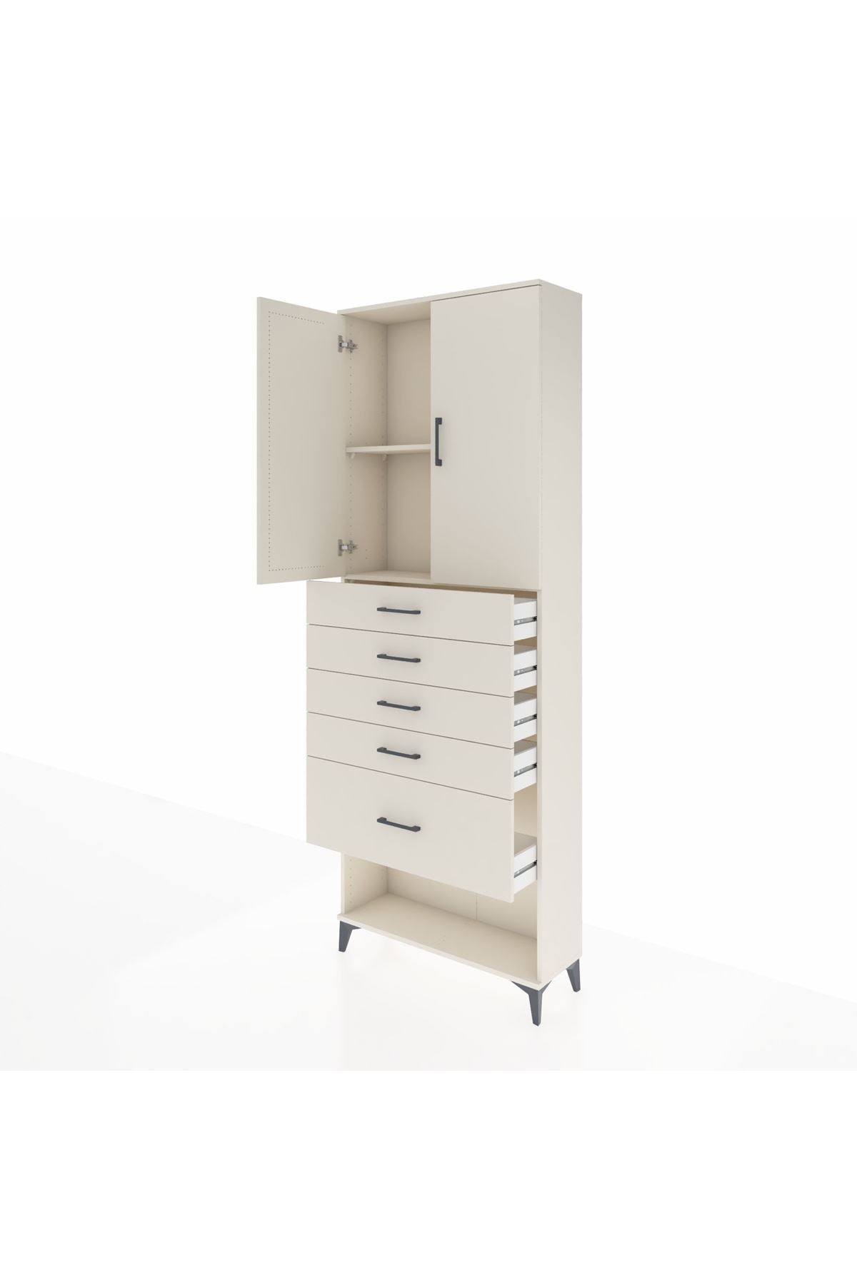 Arges Dolap 2 Raflı 5 Çekmeceli 2 Kapaklı 88x30x243 Aytaşı-Aytaşı