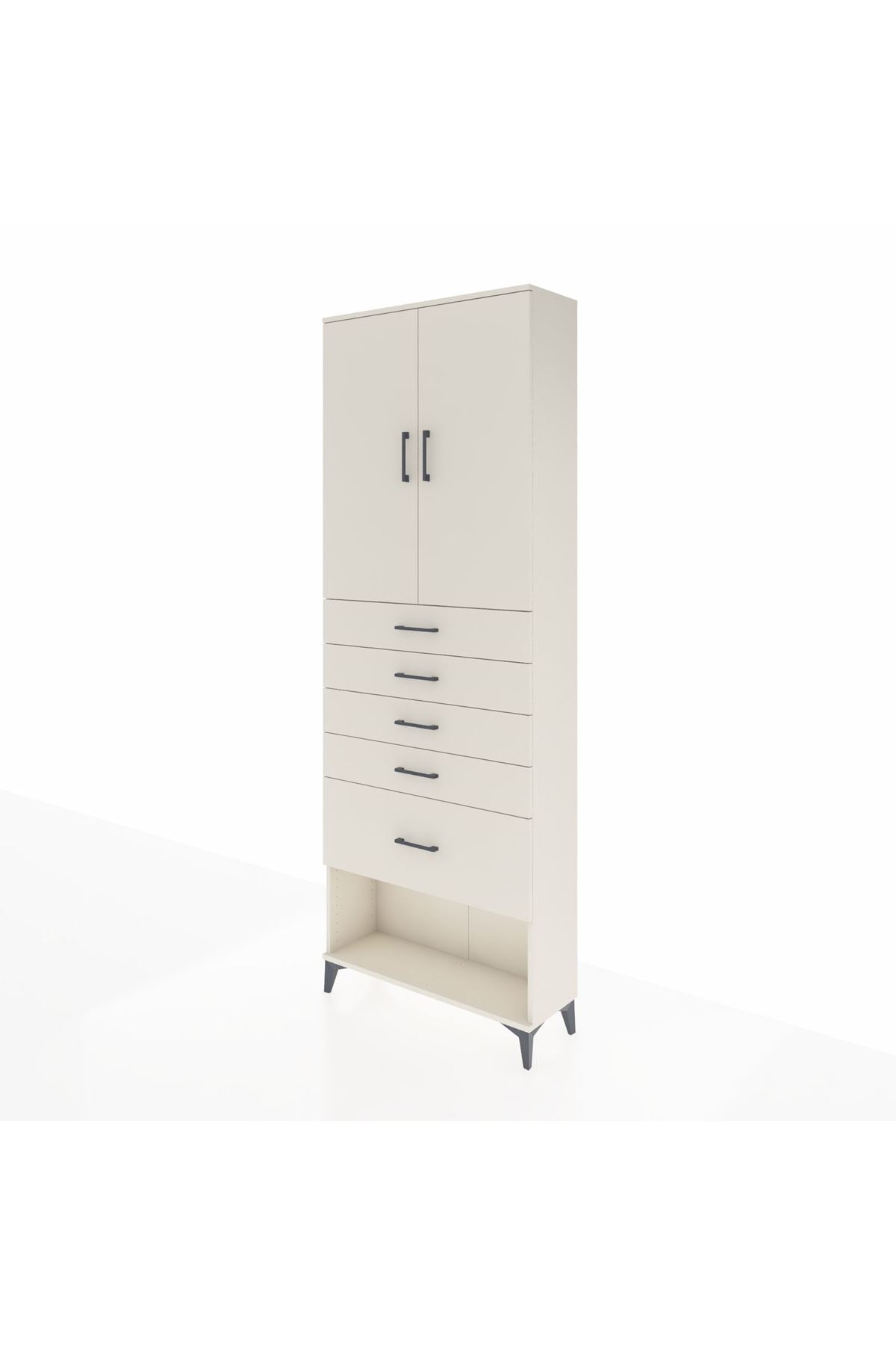 Arges Dolap 2 Raflı 5 Çekmeceli 2 Kapaklı 88x30x243 Aytaşı-Aytaşı