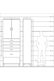 Arges Dolap 2 Raflı 5 Çekmeceli 2 Kapaklı 88x30x243 Aytaşı-Aytaşı