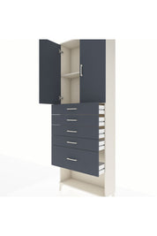 Arges Dolap 2 Raflı 5 Çekmeceli 2 Kapaklı 88x30x243 Aytaşı-Antrasit