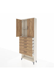 Arges Dolap 2 Raflı 5 Çekmeceli 2 Kapaklı 88x30x243 Aytaşı-Çam