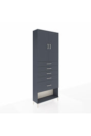 Arges Dolap 2 Raflı 5 Çekmeceli 2 Kapaklı 88x30x243 Antrasit-Antrasit